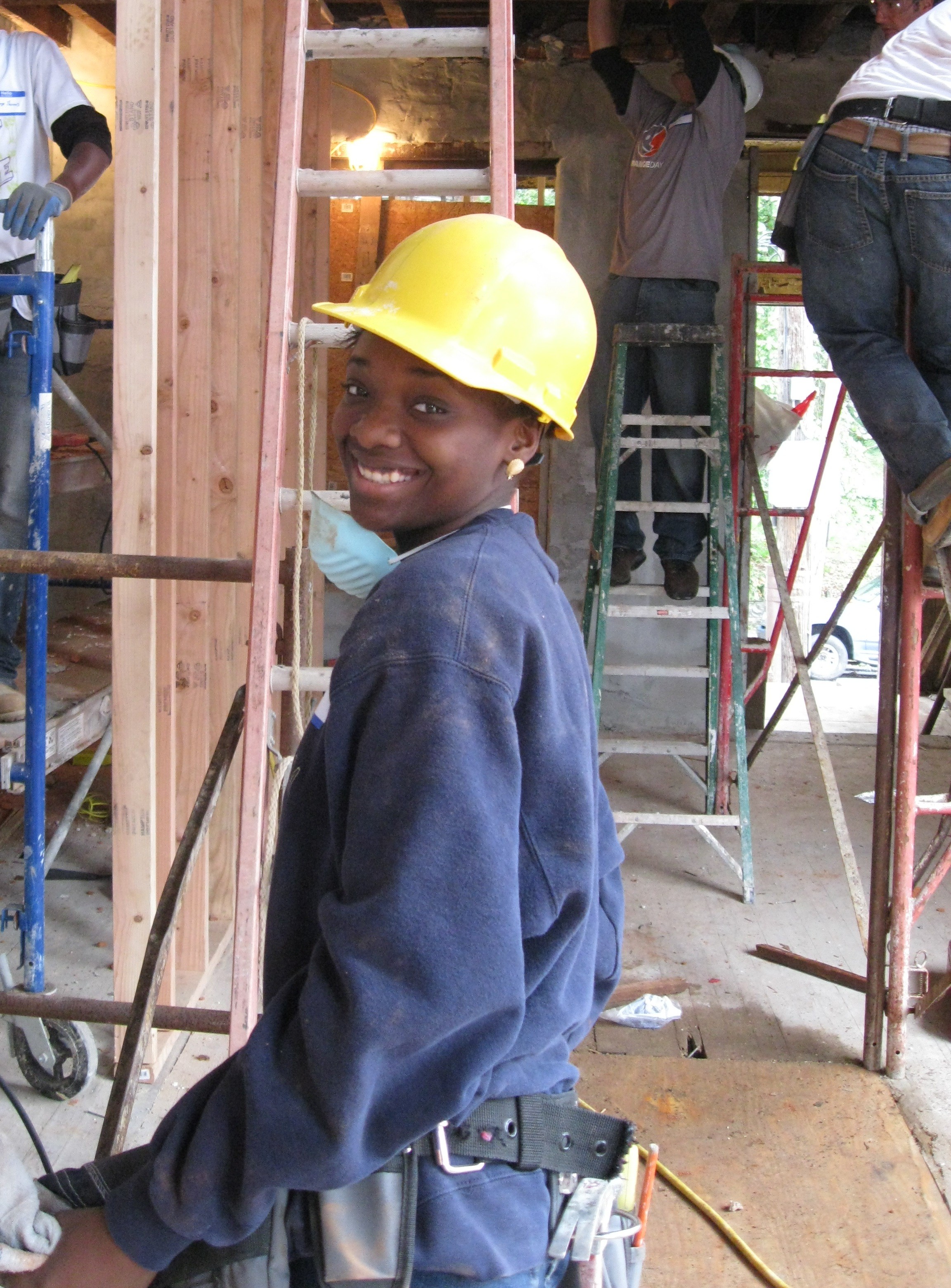 Ciera at her YouthBuild Worksite